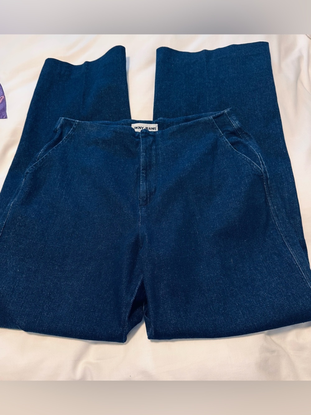 DKNY 12/31 Dark Blue Wide Leg “Dress” Denim Jeans Nordstrom NWOT